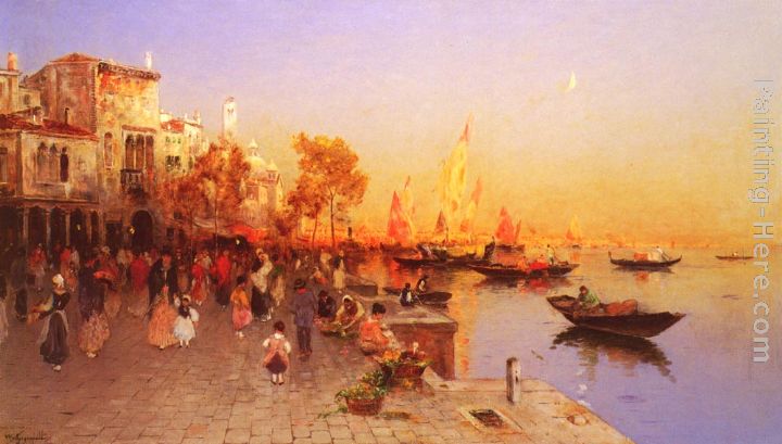 An Italian Port painting - Wilhelm von Gegerfelt An Italian Port art painting